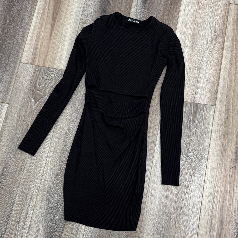 Zara Cut Out Long Sleeve Mini Dress